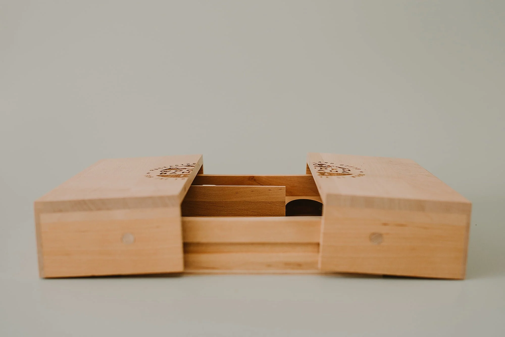 sliding wooden box