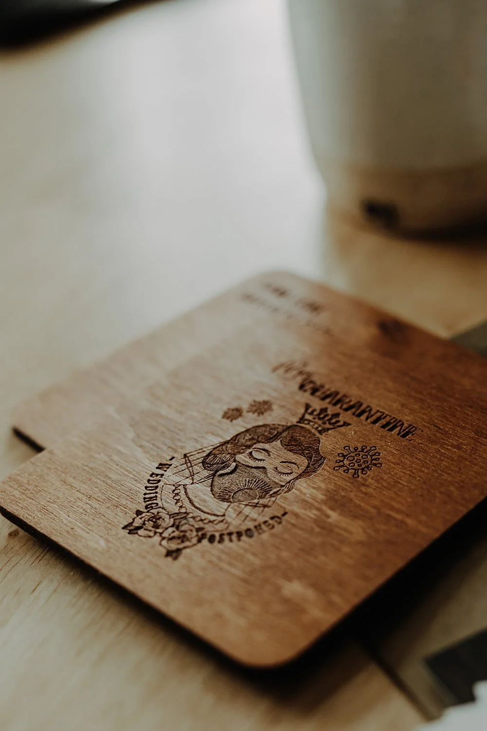 wooden coffee coasters