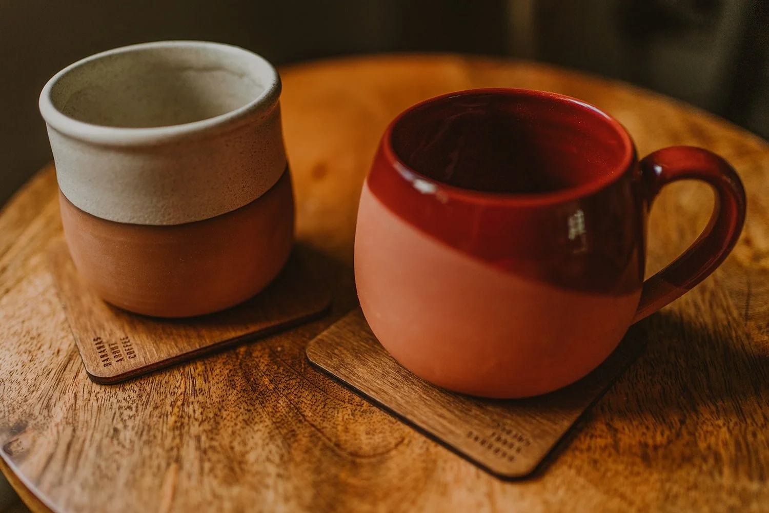 wooden coffee coasters