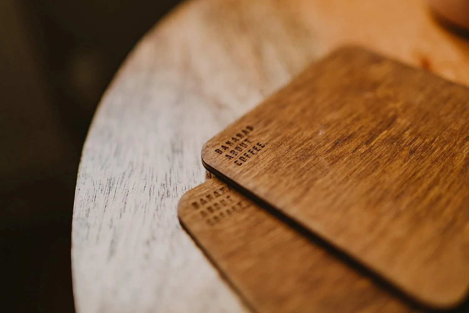 wooden coffee coasters