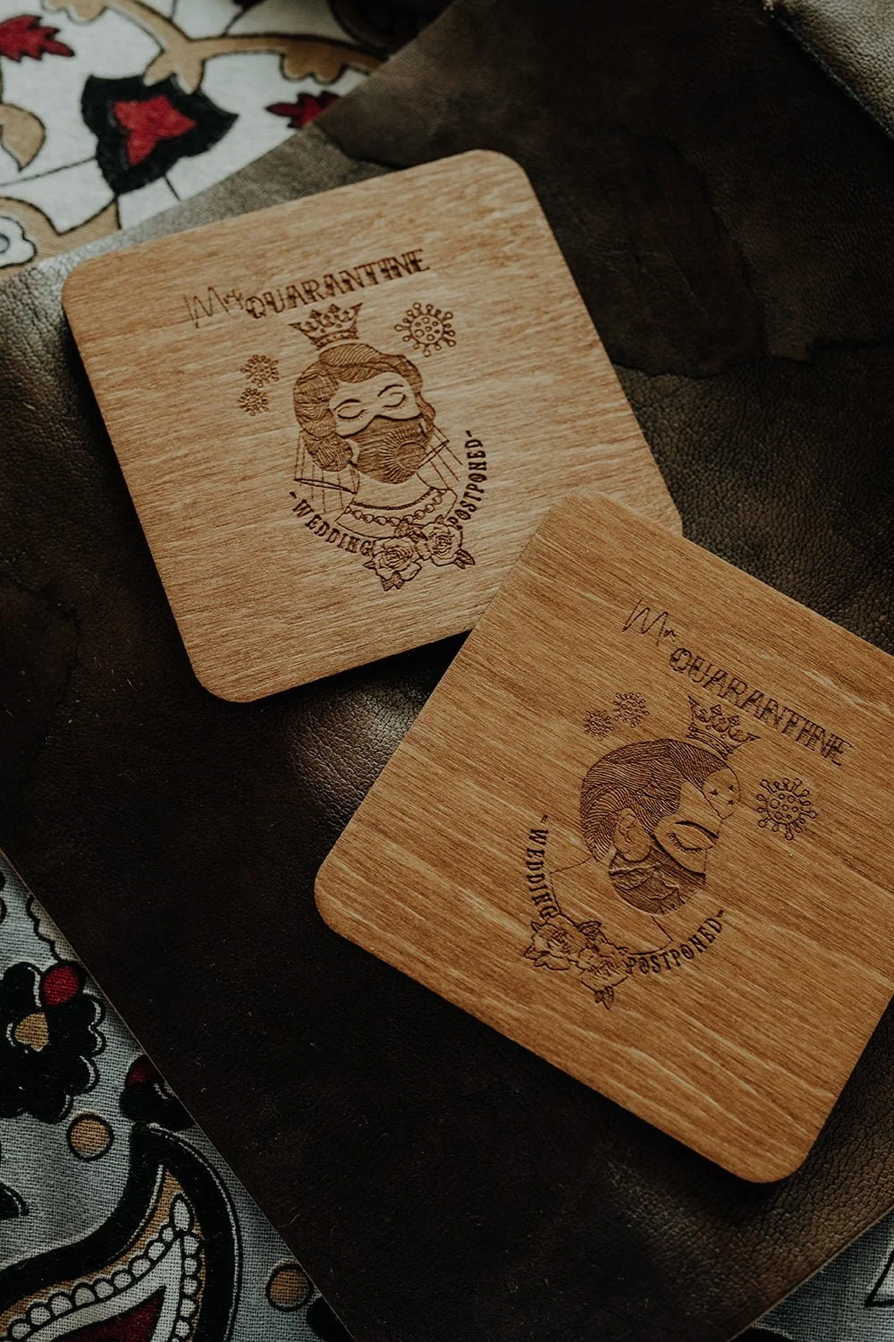 wooden coffee coasters