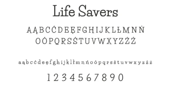 font 7 life savers 30